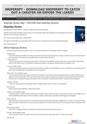 SniperSpy Review - Determine An excellent COMPUTER SYSTEM monitoriing Software package You may Obtain and Install On Any LAPTOP!