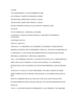 Ley 4934 ESTATUTO DEL DOCENTE