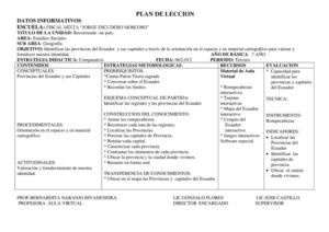 PLAN DE LECCION