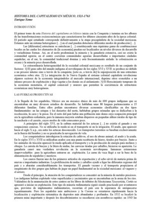 El capitalismo desde la conquista. 