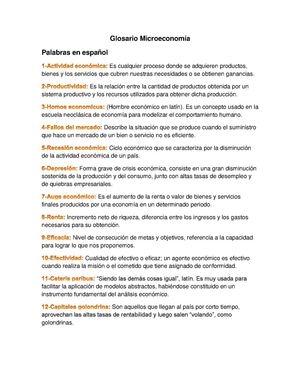 Glosario Microeconomía