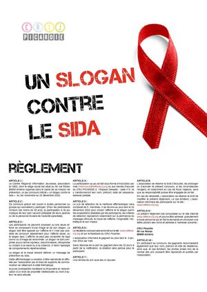Règlement : un slogan contre le Sida