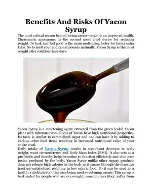 Benefits And Risks Of Yacon Syrup