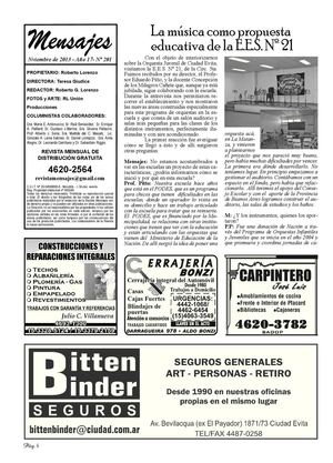 1ª parte de Publicación de "Mensajes", sobre nuestra escuela