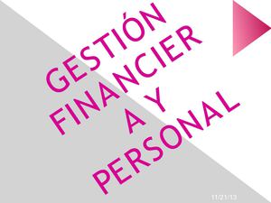 GESTIÓN FINANCIERA Y PERSONAL
