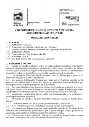 Normas de convivencia - CP Antonio Delgado Calvete