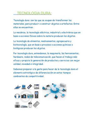 TECNOLOGIAS DURAS/ BLANDAS/HARDWARE/SOFTWARE