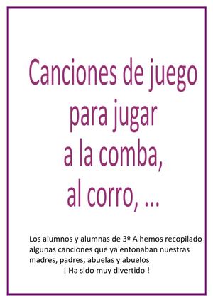 Recopilación de canciones para jugar a la comba y al corro