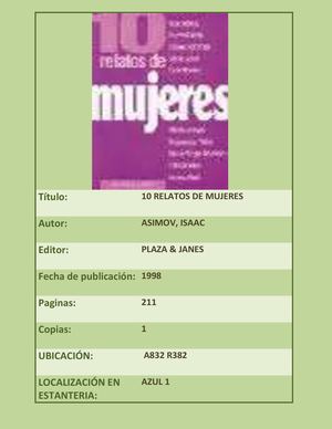 10 RELATOS DE MUJERES- ASIMOV, Isaac