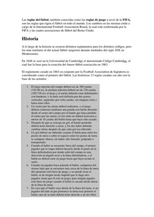 las reglas del futbol