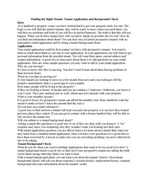 Finding the Right Tenant: Tenant Application and Background Check
