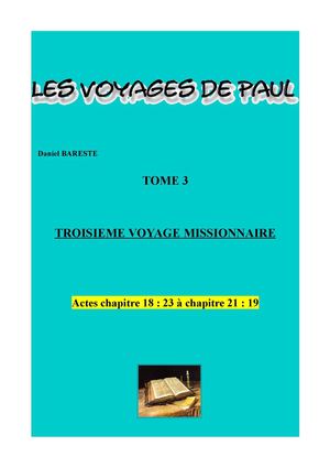 LES VOYAGES DE PAUL  Troisième voyage