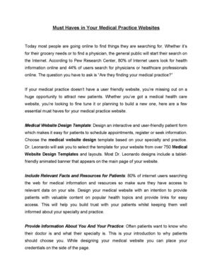 Must Haves in Your Medical Practice Websites