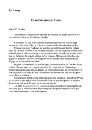 Un enterrement à Ornans