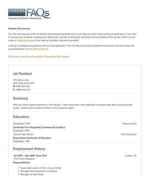 Chef Resume