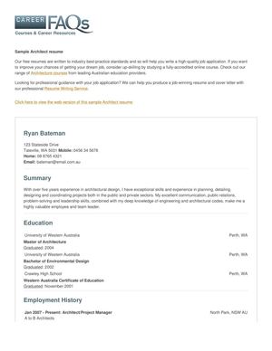 Architect Resume