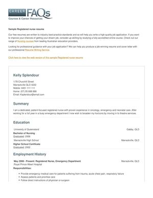 Registered Nurse Resume