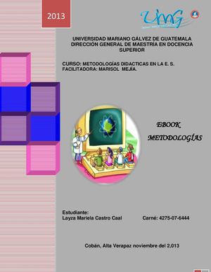 E-BOOK METODOLOGÍAS DIDÁCTICAS EN LA EDUCACIÓN SUPERIOR