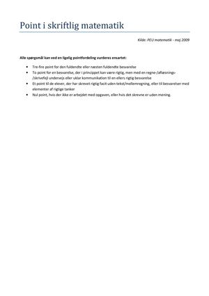 Point i skriftlig matematik