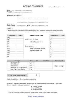 Bon de commande boutique