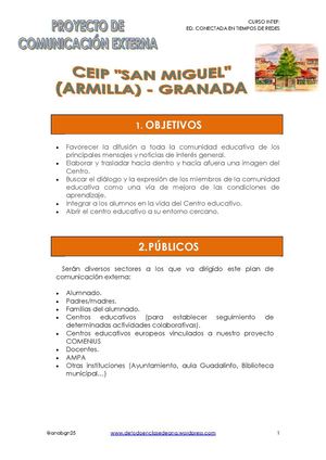 Plan de apertura del centro educativo