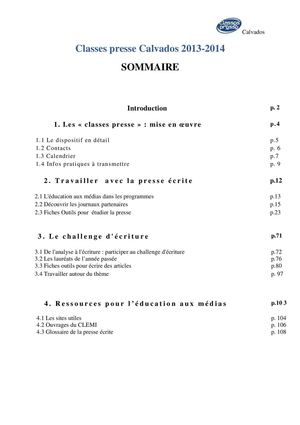 Dossier classes presse Calvados 