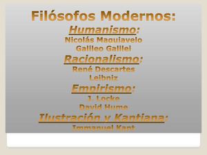 Filósofos Modernos: 