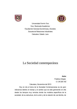  La Sociedad contemporánea