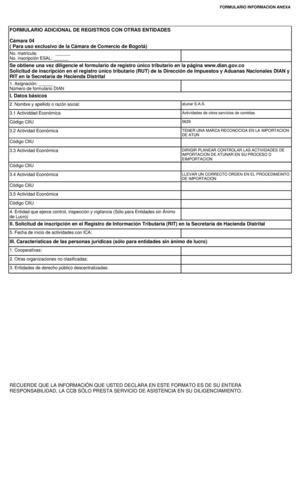 Formulario de Información Anexa