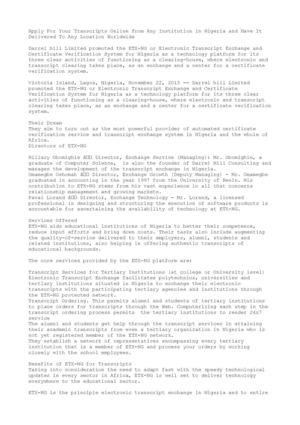 Apply For Your Transcripts Online From Any Institution in Nigeria and Have It Delivered To Any Location Worldwide