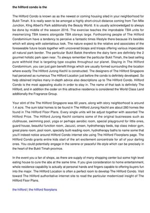 The Hillford Condo is regarded as the accepted holiday apartment over Jurong field. You will discover various respected shopping malls and also dining places close