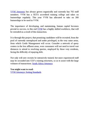 VVM Attorneys Skills Development and Transfer