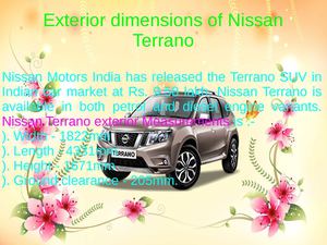 Exterior dimensions of Nissan Terrano