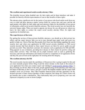 The excellent and experienced social security attorney Chico