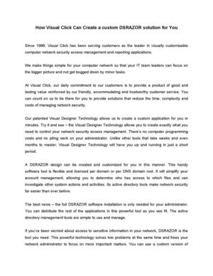 How Visual Click Can Create a custom DSRAZOR solution for You