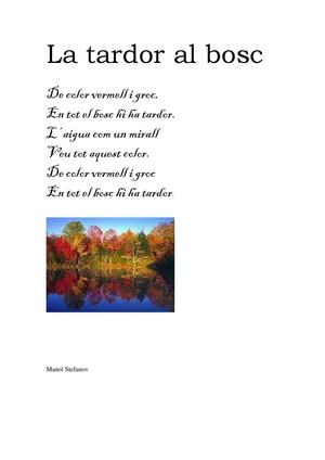 El bosc a la tardor. El text descriptiu a l'aula d'acollida. INS Lluís Companys. Ripollet. 