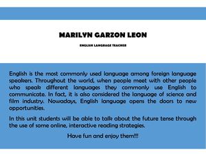 ENGLISH READING STRATEGIES - FUTURE TENSES