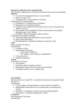 EMPRESAS CULTURALES DE LA COMUNICACIÓN