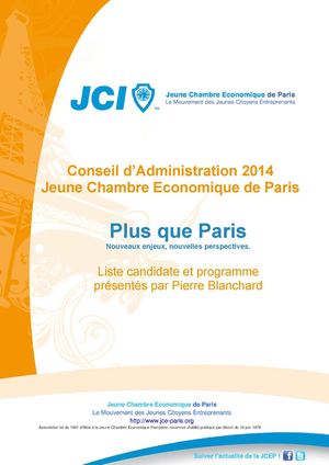 Programme équipe candidate - JCE Paris 2014