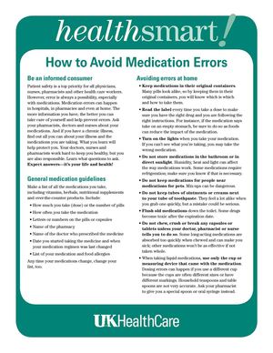 How to Avoid Medication Errors