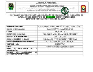 FICHA PARA EVALUACIÓN DOCENTE 2013