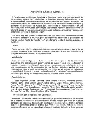 PIONEROS DEL ROCK COLOMBIANO