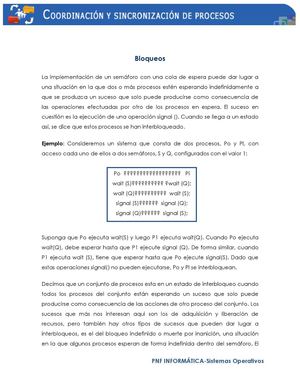 Sección crítica y bloqueos