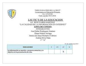 lista de cotejo