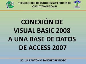Vincular una Base de datos de Access con Visual Basic 2008