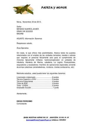 carta combinada base militar