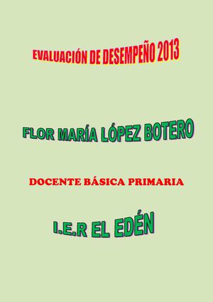 PRESENTACIÓN EVALUACIÓN DESEMPEÑO NOV.14 DE 2013