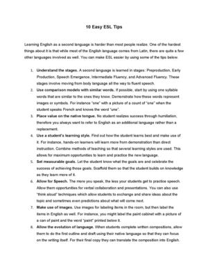 10 Easy ESL Tips