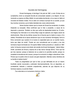 Muerte de Ernest Hemingway