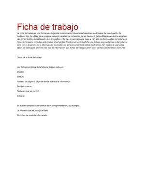 fichas de trabajo
